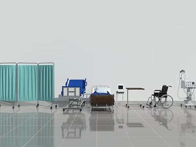 Medical Devices Wheelchair Bed Ventilator Bottle 3d model