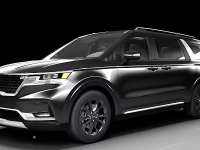 Sleek Black SUV With Modern Front Grille LED Headlights And Alloy Wheels 3d model