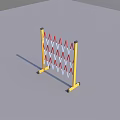Yellow Post Temporary Safety Fence With Red And White Warning Stripes