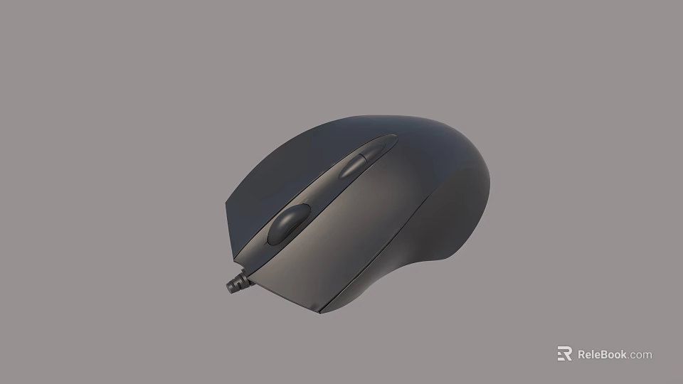 Black Wired Computer Mouse With Ergonomic Design Smooth Scroll And USB Connection 3d model