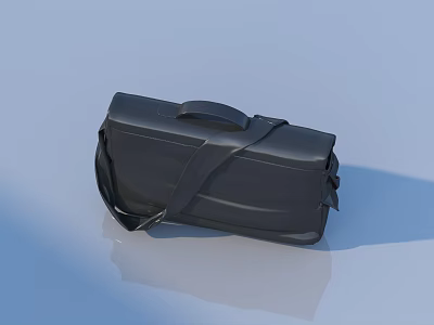 Stylish Black Leather Handbag With Shoulder Strap For Daily Use 3d model