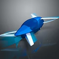 Blue Futuristic Aerodynamic Spacecraft Model for Space Exploration with Structural Parts 3d model