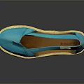 Women's Blue Casual Canvas Flat Shoes With Beige Sole And Open Side Design