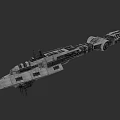 Sci Fi Warship 3D Model Featuring Long Hull And Detailed Military Structure