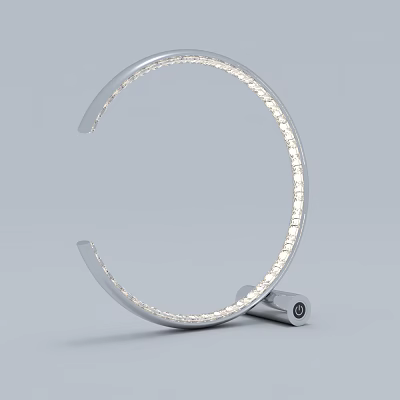 Modern C shaped LED Desk Lamp With Sleek Metal Base And Bright Illumination 3d model