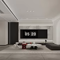 Modern Living Room Interior Design With TV Wall Sofa And Coffee Table Decor