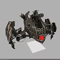 Advanced Smart Mechanical Machine With Multi Legged Design Cannon Intricate Patterns And Red Emblem 3d model