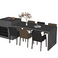 Modern Dining Table and Chair Combination Dining Chair Single Chair Island Table Dining Table 3d model