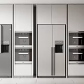 Modern Open Kitchen Interior With Sleek Island Counter And Stainless Steel Kitchen Appliances