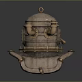 Vintage Brass Diving Helmet With Top Ring Side Pipe and Grille
