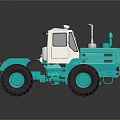 Turquoise And White Toy Tractor Model With Large Wheels Detailed Design