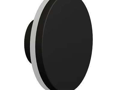 Modern Round Black Wall Lamp With White Frame For Home Decoration 3d model