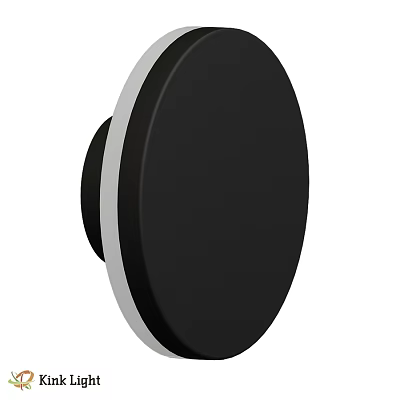 Modern Round Black Wall Lamp With White Frame For Home Decoration 3d model