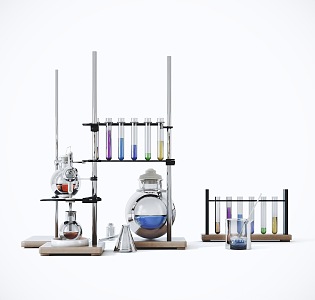 Modern Experimental Equipment Laboratory Ware Equipment Chemical Glassware Glass Bottle 3d model