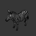 Realistic Standing Zebra Model With Detailed Black White Stripes And Lifelike Features