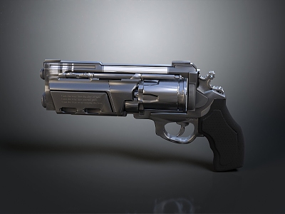 modern tactical revolver pistol 3d model