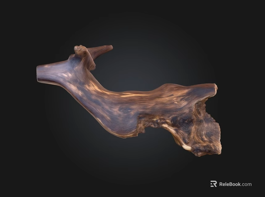 Natural Stone Wood Sculpture With Unique Organic Form And Natural Texture 3d model 