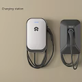 Public Electric Vehicle Charging Station Wall Mounted Units With Charging Cables