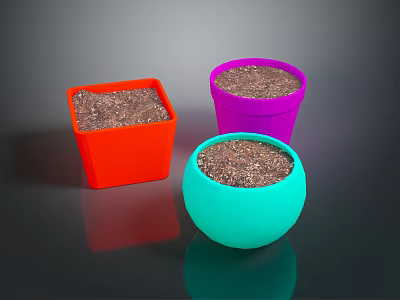 Flower Pot Clay Flower Pot 3d model