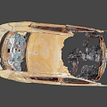 Rusted Damaged Car Body Wreckage After Accident With Corroded Exterior And Broken Parts