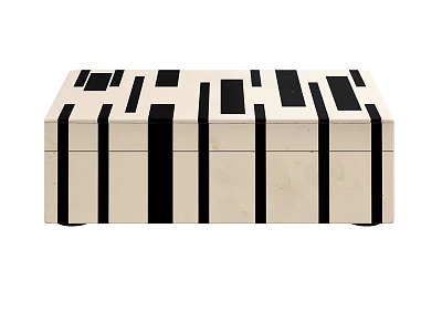 Modern Minimalist Decorative Ornament Set White Base With Black Geometric Stripes And Squares 3d model