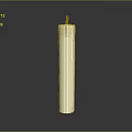 White Tall Cylindrical Candle With Red Wick On Gray Background Surface