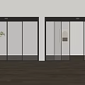 Modern Interior Sliding Glass Doors With Black Frame And Wooden Floor