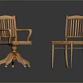 Modern Wooden Leisure Chairs Featuring Armrest Swivel Base And Simple Design