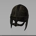Ancient Metal Helmet With Face Guard And Vintage Historical Warrior Design