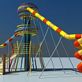 Modern slide large outdoor slide for children 3d model