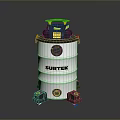 SURTEK Black Industrial Vacuum Cleaner with Yellow Handle Transparent Section and Wheels
