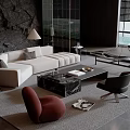 Modern sofa coffee table combination 3d model