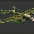 Vintage Military Fighter Aircraft With Camouflage Paint Propellers And Round Wing Insignia