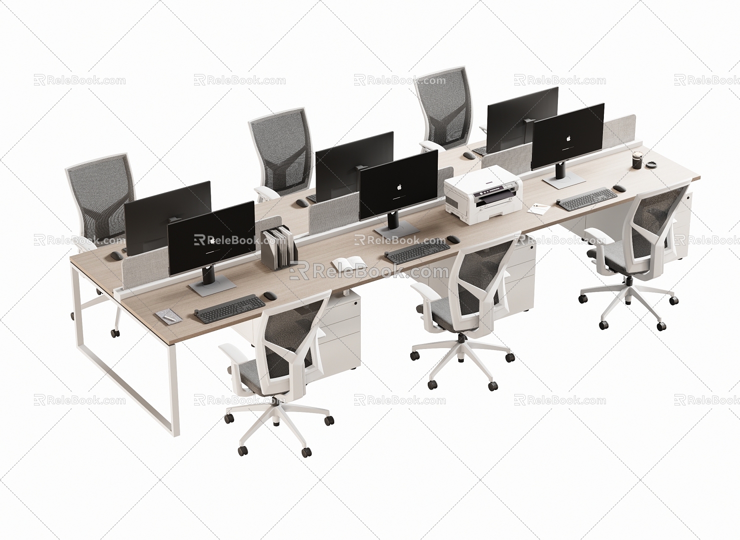 Modern Office Desk and Chair Staff Station Computer Desk and Chair 3d model