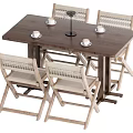 Dining Table and Chair Combination Log Style Dining Table and Chair Combination 3d model