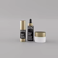 Stylish Black And Gold Bathroom Accessories With LIFRAC Serum Cream Bottles