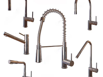 Various Modern Faucet Styles With Flexible Spouts For Kitchen And Bathroom 3d model