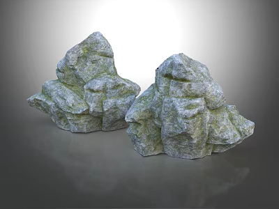 Two Natural Stone Decorative Pieces With Rough Surface And Natural Texture For Home Decor 3d model