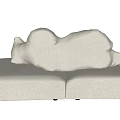 Modern Abstract Shape Sofa With White Plush Fabric And Irregular Soft Modules