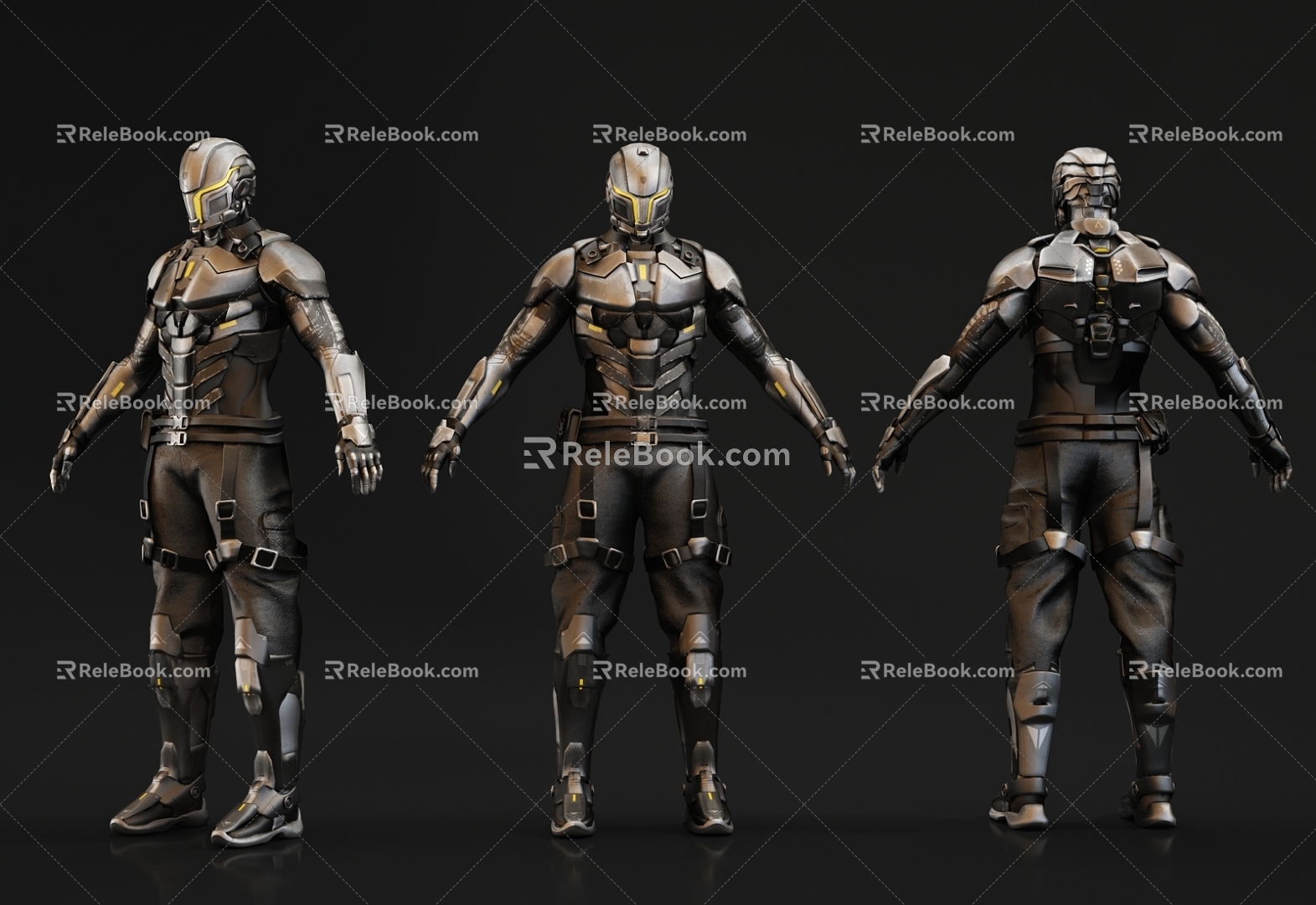 Game Character Mecha Warrior Armor Armor Mecha Robot Sci-fi 3d model