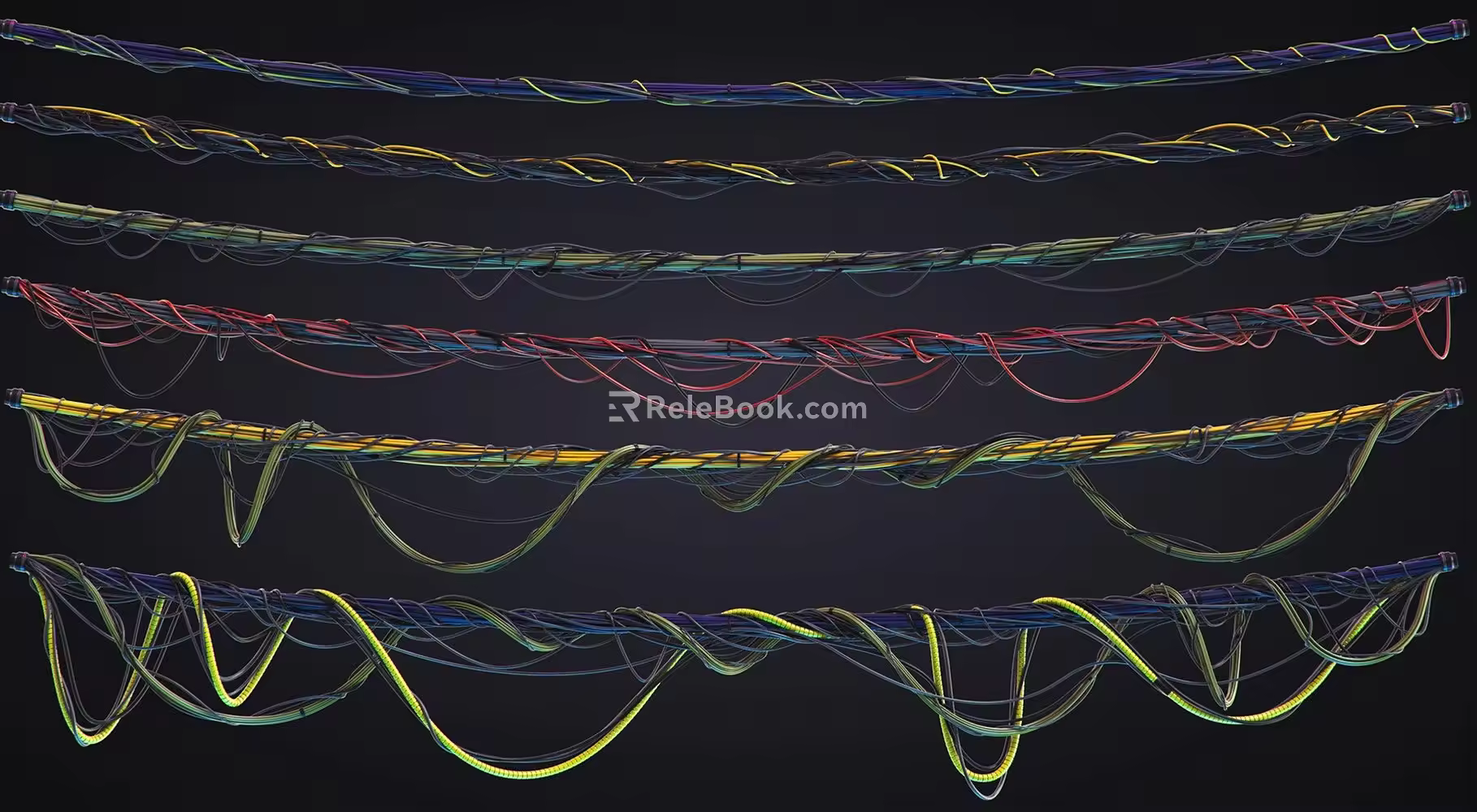 Industrial Wire and Cable Combination Industrial Electricity Clutter Wire and Cable Computer Electrical Cable Wire Combination Clutter Office Wire and Cable 3d model