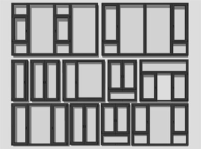 Modern casement window casement window combination 3d model