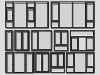 Modern casement window casement window combination 3d model