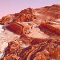 Natural Stone And Wood Elements In Red Rock Snowy Landscape Terrain