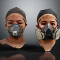 Breathable Mesh Caps With Respirator Masks For Protective Safety Wear Design