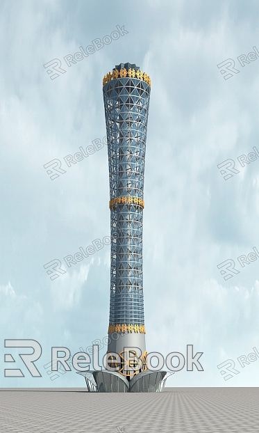 modern tower chimney glass tower model