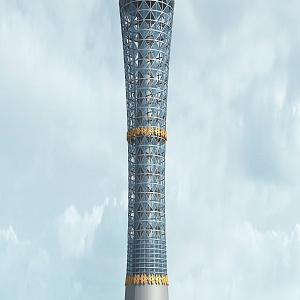 modern tower chimney glass tower 3d model