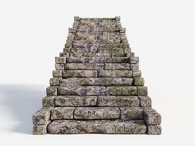 Old Slab Steps Modern Stone Steps Country Stone Steps Old Strip Stone Block Stone Old Slab Green Slab 3d model