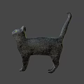 Black Cat Game And Movie Character With Glowing Green Eyes On Green Background