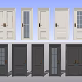 Different Styles of Hinged Doors White and Black with Glass Panels for Home Interior Design